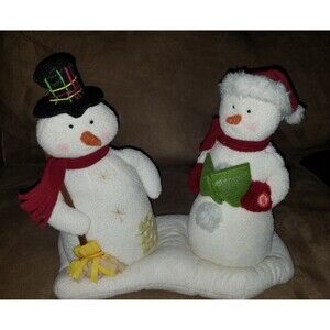 Hallmark Jingle Pals "We Wish You A Merry Christmas" Mr & Mrs Snowman 2003
